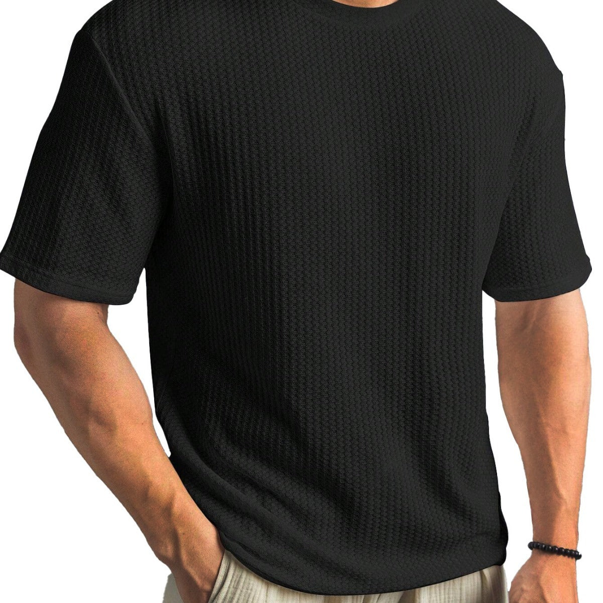 Casual Versatile Solid Color Men's Summer T-shirt